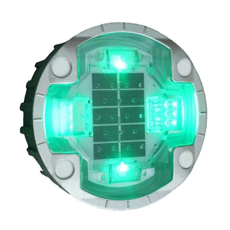 সবুজ রং সৌর LED রোড স্টাড উচ্চ উজ্জ্বলতা LED 120mm ব্যাসার্ধ