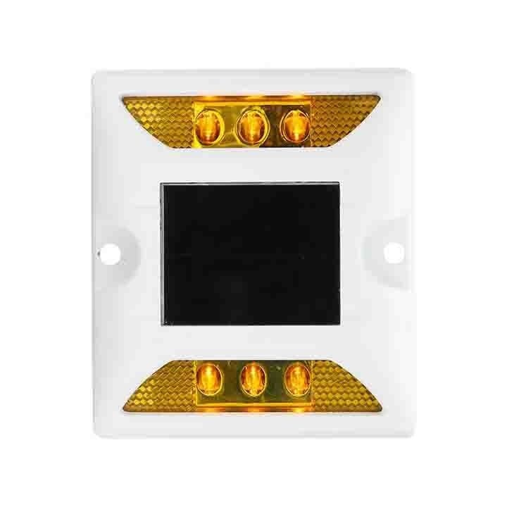 হলুদ LED সৌর চালিত রাস্তা স্টড অ্যালুমিনিয়াম উচ্চ দৃশ্যমানতা রাস্তা মার্কার হালকা